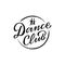 Dance club black lettering in a circle