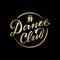 Dance club golden emblem in a circle