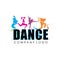 Dance competition or dancing logo design vector