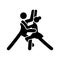 Dance couple stick figure icon. Black ballroom pictogram waltz, tango dancing man and woman.