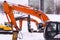 Dance of excavators in the snow