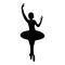 Dance girl silhouette isolated on white background. Ballerina. Ballet banner. Vector illustration. Ballet dancer, ballerina