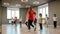 Dance for kids. Group of little boys and girls dancing while having choreography class in the dance studio. Dance