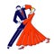 Dance Leisure, Sparetime, Performance or Hobby. Young Couple Dancing Waltz or Tango. People Active Lifestyle