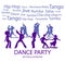 Dance Party Banner with Dancing People Silhouette