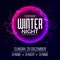 Dance party, dj battle poster design. Winter disco party. Music event flyer or banner illustration template