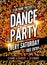 Dance Party Poster Template. Night Dance Party flyer. Club party design template on dark colorful background. Club free