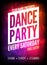 Dance Party Poster Template. Night Dance Party flyer. Club party design template on dark colorful background. Club free