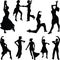 Dance people silhouette