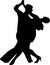 Dance people silhouette vector