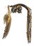 Dance rattle of the North American Indian horn with deer hooves and feathers