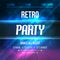 Dance Retro Party Poster Template. Night Retro Dance Party flyer. Club party design template on dark colorful