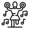 Dance student club icon outline vector. Study book