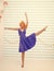 Dance studio for everyone. crazy girl in dance studio. crazy girl dancer in ballerina pose. woman dancing at