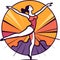 Dance on the tips of toes. Young graceful tender woman, ballerina simple icon vector