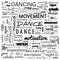dance word cloud, dance text, dancing word cloud,word cloud use for banner, painting, motivation, web-page, website background, t-