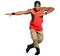 Dancer black man full isolated on white background. PNG available