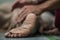Dancer foot closeup