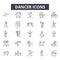 Dancer line icons for web and mobile design. Editable stroke signs. Dancer  outline concept illustrations