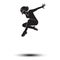 Dancer woman black color silhouette isolated on white background Modern Dance Music Festival Illustration