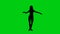 Dancer woman silhouette green screen animation