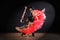 Dancers in ballroom isolated on black background