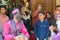 Dancers musicians with black face dance in the street in Bazaar to spread good cheer in Nowruz holidays. Shiraz. Iran