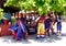 Dancers on the private resort island in the Caribbean