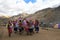 Dancers at Quyllurit\'i inca festival in the peruvian andes near ausangate mountain.