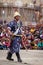 Dancers in traditional Ladakhi Tibetan costumes perform warlike