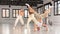 dancers training in a dance studio