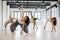 dancers training in a dance studio