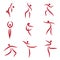 Dancing abstract people, symbols