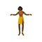 Dancing African Woman, Aboriginal Girl Dressed in Bright Traditional Tribal Clothing and Ethnic Jewelry Vector