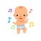 A Dancing Baby. Isolated Vector Illustration