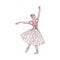 Dancing ballerina in classical dress and pointe shoes a vector illustration
