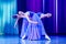 Dancing ballerina girls in purple clothes