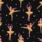 Dancing ballerinas seamless pattern