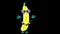 Dancing banana. Animation on a transparent background.