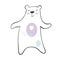 Dancing bear baby print. Cute animal listens to music with simple abstract design.