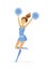Dancing cheerleader - modern cartoon people characters illustration