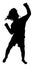 Dancing child, silhouette vector