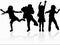 Dancing children silhouettes