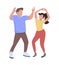 Dancing couple semi flat color vector characters