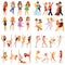 Dancing couples people character dance man and woman entertainment together beauty vector illustration.