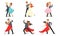 Dancing Couples Set, Professional Dancers Performing Tango, Waltz And Other Dances Vector Illustration