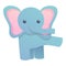 Dancing elephant icon, cartoon style