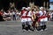 Dancing in front of Pamplona city hall during San Fermin Festival, Navarra, Spain