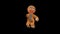 Dancing gingerbread man isolated with alpha channel