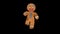 Dancing gingerbread man isolated with alpha channel